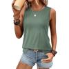 imageATHMILE Tank Top for Women Summer Sleeveless Tops Casual Crewneck Side Split Tank Top Beach Vacation Outfits 2025Green