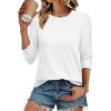 imageATHMILE Womens 34 Sleeve TShirts Summer Tops Fall Fashion Blouses Beach Vacation Clothes Spring Tunic 2025 TrendyWhite