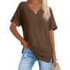 imageATHMILE Womens Summer 2025 V Neck Casual Tunic Tops Spring Fashion Basic Trendy OutfitsBrown