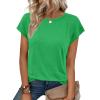 imageATHMILE Womens Tops Basic T Shirts Summer Business Dressy Casual Cap Sleeve Tee Cute Clothes Trendy Fashion OutfitsGreen