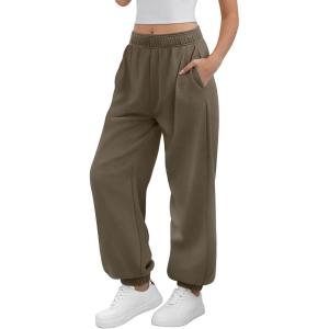 imageATHMILE Sweatpants Women Baggy Lounge Pants Workout Gym Active High Waisted Comfy Joggers for WomenCoffee