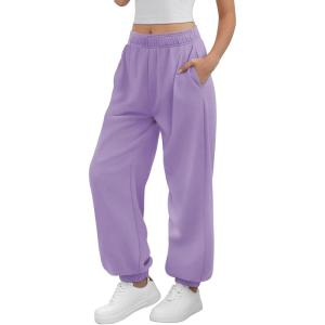 imageATHMILE Sweatpants Women Baggy Lounge Pants Workout Gym Active High Waisted Comfy Joggers for WomenLight Purple