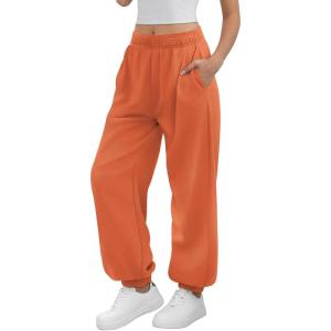 imageATHMILE Sweatpants Women Baggy Lounge Pants Workout Gym Active High Waisted Comfy Joggers for WomenOrange