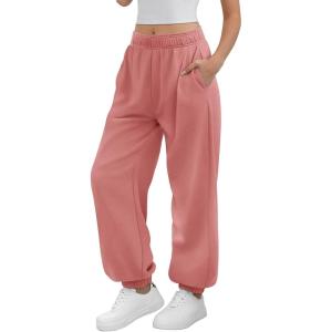 imageATHMILE Sweatpants Women Baggy Lounge Pants Workout Gym Active High Waisted Comfy Joggers for WomenPink