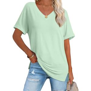 imageATHMILE Womens Summer 2025 V Neck Casual Tunic Tops Spring Fashion Basic Trendy OutfitsMintgreen