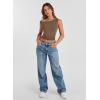 imageWomens Off The Shoulder Tops Summer Shirts Going Out Crop Tank Top Y2K T Corset Tube Cute FashionCoffee Grey