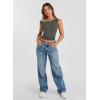 imageWomens Off The Shoulder Tops Summer Shirts Going Out Crop Tank Top Y2K T Corset Tube Cute FashionGrey