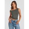 imageWomens Off The Shoulder Tops Summer Shirts Going Out Crop Tank Top Y2K T Corset Tube Cute FashionGrey