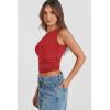 imageWomens Off The Shoulder Tops Summer Shirts Going Out Crop Tank Top Y2K T Corset Tube Cute FashionRed
