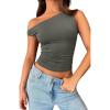 imageWomens Off The Shoulder Tops Summer Shirts Going Out Crop Tank Top Y2K T Corset Tube Cute FashionGrey