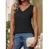 imageATHMILE Women Summer V Neck Tank Top Sleeveless Spring Tee Beach Vacation TopsBlack