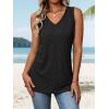imageATHMILE Women Summer V Neck Tank Top Sleeveless Spring Tee Beach Vacation TopsBlack