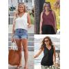 imageATHMILE Women Summer V Neck Tank Top Sleeveless Spring Tee Beach Vacation TopsBlue Green