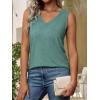 imageATHMILE Women Summer V Neck Tank Top Sleeveless Spring Tee Beach Vacation TopsBlue Green