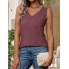 imageATHMILE Women Summer V Neck Tank Top Sleeveless Spring Tee Beach Vacation TopsBurgundy