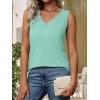 imageATHMILE Women Summer V Neck Tank Top Sleeveless Spring Tee Beach Vacation TopsCyan