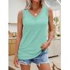 imageATHMILE Women Summer V Neck Tank Top Sleeveless Spring Tee Beach Vacation TopsCyan