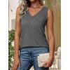 imageATHMILE Women Summer V Neck Tank Top Sleeveless Spring Tee Beach Vacation TopsGrey