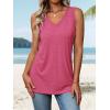 imageATHMILE Women Summer V Neck Tank Top Sleeveless Spring Tee Beach Vacation TopsHot Pink