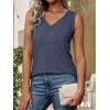 imageATHMILE Women Summer V Neck Tank Top Sleeveless Spring Tee Beach Vacation TopsNavy Blue