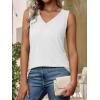 imageATHMILE Women Summer V Neck Tank Top Sleeveless Spring Tee Beach Vacation TopsWhite