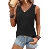 imageATHMILE Women Summer V Neck Tank Top Sleeveless Spring Tee Beach Vacation TopsBlack