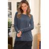 imageATHMILE Long Sleeve Shirts for Women Basic Business Casual Tops Work Clothes 2025 Fall Fashion OutfitsNavy
