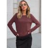 imageATHMILE Long Sleeve Shirts for Women Basic Business Casual Tops Work Clothes 2025 Fall Fashion OutfitsWine Red