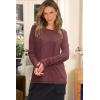 imageATHMILE Long Sleeve Shirts for Women Basic Business Casual Tops Work Clothes 2025 Fall Fashion OutfitsWine Red