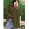 imageATHMILE Womens Summer Oversized Shirts V Neck Plus Size Spring Workout Tops Beach Vacation 2025 Gym ClothesArmy Green