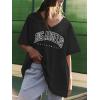 imageATHMILE Womens Summer Oversized Shirts V Neck Plus Size Spring Workout Tops Beach Vacation 2025 Gym ClothesBlack1