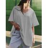 imageATHMILE Womens Summer Oversized Shirts V Neck Plus Size Spring Workout Tops Beach Vacation 2025 Gym ClothesGrey