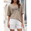 imageATHMILE Womens Summer Oversized Shirts V Neck Plus Size Spring Workout Tops Beach Vacation 2025 Gym ClothesKhaki1