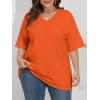 imageATHMILE Womens Summer Oversized Shirts V Neck Plus Size Spring Workout Tops Beach Vacation 2025 Gym ClothesOrange