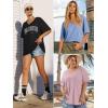 imageATHMILE Womens Summer Oversized Shirts V Neck Plus Size Spring Workout Tops Beach Vacation 2025 Gym ClothesRed