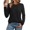 imageATHMILE Long Sleeve Shirts for Women Basic Business Casual Tops Work Clothes 2025 Fall Fashion OutfitsBlack