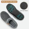 imageATHMILE Mens Slippers Slip On Moccasin Indoor Outdoor Warm Fuzzy Comfy House Shoes Fluffy Wide Loafer Home Bedroom SlippersBlack Black Wool