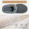 imageATHMILE Mens Slippers Slip On Moccasin Indoor Outdoor Warm Fuzzy Comfy House Shoes Fluffy Wide Loafer Home Bedroom SlippersBlack Black Wool