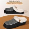 imageATHMILE Mens Slippers Slip On Moccasin Indoor Outdoor Warm Fuzzy Comfy House Shoes Fluffy Wide Loafer Home Bedroom SlippersBlack White Wool