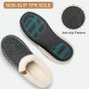 imageATHMILE Mens Slippers Slip On Moccasin Indoor Outdoor Warm Fuzzy Comfy House Shoes Fluffy Wide Loafer Home Bedroom SlippersBlack White Wool