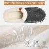 imageATHMILE Mens Slippers Slip On Moccasin Indoor Outdoor Warm Fuzzy Comfy House Shoes Fluffy Wide Loafer Home Bedroom SlippersBlack White Wool