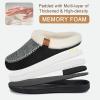 imageATHMILE Mens Slippers Slip On Moccasin Indoor Outdoor Warm Fuzzy Comfy House Shoes Fluffy Wide Loafer Home Bedroom SlippersBlack White Wool