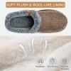 imageATHMILE Mens Slippers Slip On Moccasin Indoor Outdoor Warm Fuzzy Comfy House Shoes Fluffy Wide Loafer Home Bedroom SlippersBrown Black Wool
