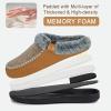 imageATHMILE Mens Slippers Slip On Moccasin Indoor Outdoor Warm Fuzzy Comfy House Shoes Fluffy Wide Loafer Home Bedroom SlippersBrown Black Wool