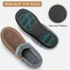 imageATHMILE Mens Slippers Slip On Moccasin Indoor Outdoor Warm Fuzzy Comfy House Shoes Fluffy Wide Loafer Home Bedroom SlippersBrown Black Wool