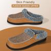 imageATHMILE Mens Slippers Slip On Moccasin Indoor Outdoor Warm Fuzzy Comfy House Shoes Fluffy Wide Loafer Home Bedroom SlippersBrown Black Wool