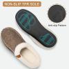 imageATHMILE Mens Slippers Slip On Moccasin Indoor Outdoor Warm Fuzzy Comfy House Shoes Fluffy Wide Loafer Home Bedroom SlippersBrown White Wool