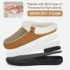 imageATHMILE Mens Slippers Slip On Moccasin Indoor Outdoor Warm Fuzzy Comfy House Shoes Fluffy Wide Loafer Home Bedroom SlippersBrown White Wool