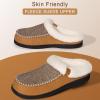 imageATHMILE Mens Slippers Slip On Moccasin Indoor Outdoor Warm Fuzzy Comfy House Shoes Fluffy Wide Loafer Home Bedroom SlippersBrown White Wool