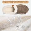 imageATHMILE Mens Slippers Slip On Moccasin Indoor Outdoor Warm Fuzzy Comfy House Shoes Fluffy Wide Loafer Home Bedroom SlippersBrown White Wool